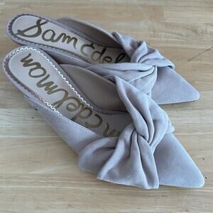 Sam Edelman Laney Suede Tan Beige Mules Kitten Heels Size 6